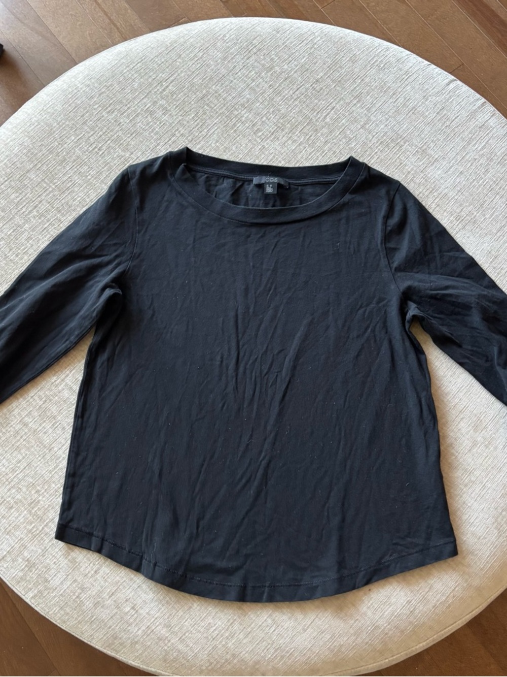 COS Black Scoop Neck Long-Sleeve Tee
